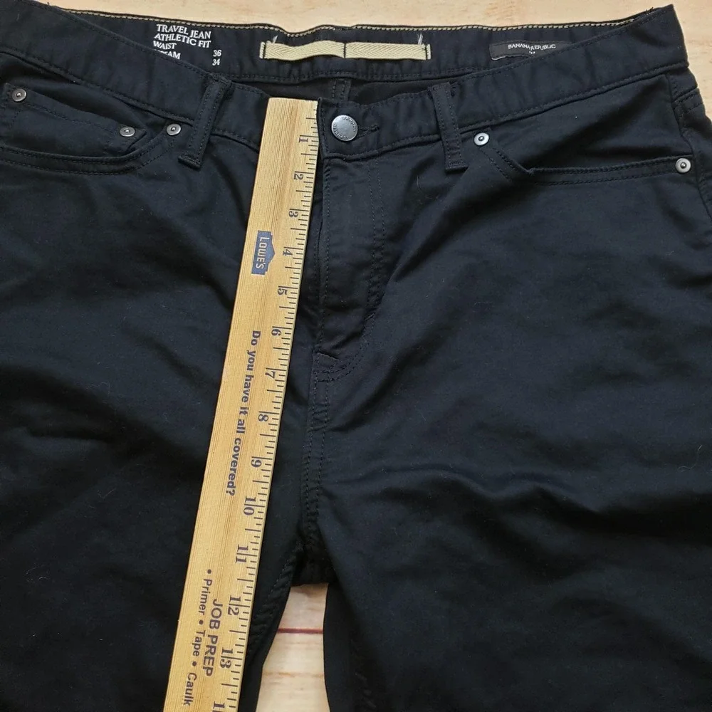 Banana Republic‎ Pants Mens 36x34 Black Travel Jean Athletic Fit Chino Stretch